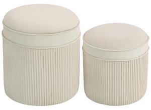 HOMCOM Set di 2 sgabelli contenitore 36 x 36 x 41,5 cm Bianco crema | Aosom Italy