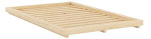 Letto singolo di colore naturale in pino massiccio senza testiera con rete inclusa 120x200 cm Dock – Karup