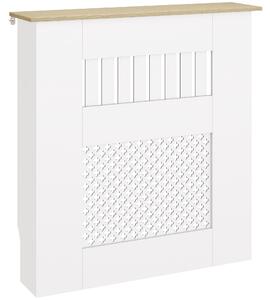 HOMCOM Copritermosifoni con Doghe e decorazione a Nido d'Ape, 78x19x81 cm, Bianco | Aosom Italy