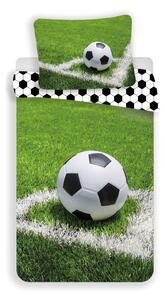 Set copripiumino e federa da bambini verde in cotone per letto singolo 140x200 cm Football – Jerry Fabrics