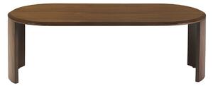 Tavolino basso di design ovale in legno scuro noce L120 cm ASSA