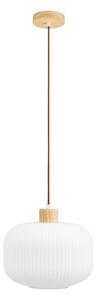 Lampadario bianco con paralume in vetro ø 30 cm Argalo – House Nordic