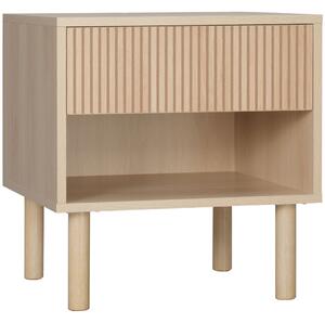 HOMCOM Comodino Moderno con Cassetto e Ripiano Aperto in Truciolato, 47x47x50 cm, Color Legno|Aosom