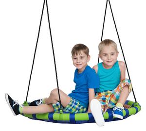 Outsunny Altalena per Bambini da 3-8 Anni da Giardino Ø100cm e Corde Regolabili, Blu|Aosom