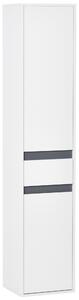 HOMCOM Mobiletto Bagno Salvaspazio con 2 Armadietti e Cassetto, Colonna Bagno con Ripiani Regolabili, in Legno, 35x31x172 cm, Bianco | Aosom Italy
