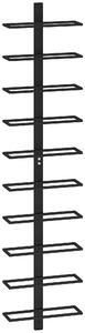 HOMCOM Portabottiglie da Parete a 10 Ripiani in Acciaio Nero per 10 Bottiglie,, 27x10x116 cm