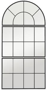 HOMCOM Specchio da Parete ad Arco Stile Finestra per Camera da Letto e Ingresso, 76x43 cm, Nero