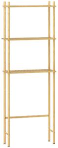 HOMCOM Mobile Sopra WC a 3 Ripiani a Doghe Salvaspazio in Bambù, 63.5x25.5x181 cm, color Legno