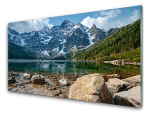 Quadro in vetro Montagne Foresta Lago dei Tatra 100x50 cm