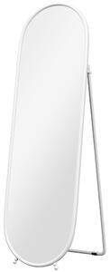 HOMCOM Specchio a Figura Intera da Terra con Supporto Pieghevole, Vetro e Metallo, 40x41x159 cm, Bianco | Aosom Italy