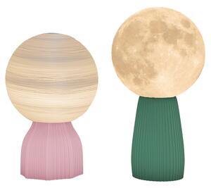 Set di Lampade da Tavolo in Stile Planetario di HOMCOM, a Tre Colori, USB, in Plastica, Bianco | Aosom Italy