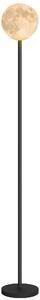 HOMCOM Lampada da Terra con Paralume a Forma di Luna, Interruttore a Pedale, 3 Temperature di Colore, Metallo, Nero | Aosom Italy