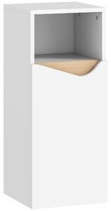 HOMCOM Mobiletto Bagno con Armadietto con Anta Ammortizzata e Vano Aperto, 30x30x71.5 cm, Bianco e Legno | Aosom Italy