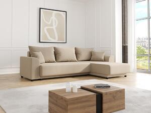 Divano letto angolare e reversibile in Tessuto Beige - NESSARO