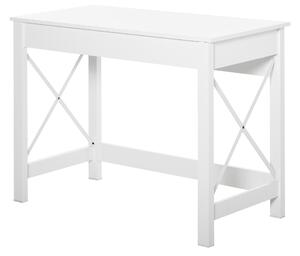 HOMCOM Scrivania Moderno da studio per Camera e Ufficio, Tavolo in Legno, 105x50x76cm, Bianco | Aosom Italy