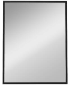 HOMCOM Specchio Bagno Parete Rettangolare con Ganci, Specchio da Camera in Vetro e MDF, 70x90 cm, Nero | Aosom Italy