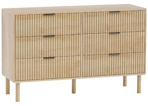 HOMCOM Cassettiera 6 Cassetti in Legno per Camera e Ingresso Stile Nordico, 120x39.5x75 cm, Rovere | Aosom Italy