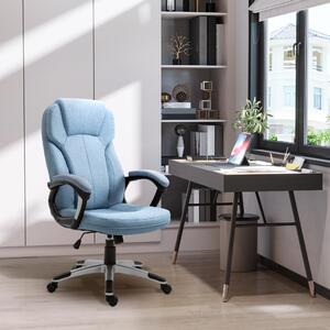 Sedia da ufficio okwish sedia girevole da lavoro sedia da computer con schienale alto, sedia girevole sedia da gioco sedia da scrivania con cinque ruote universali, blu chiaro