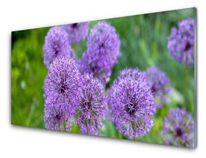 Quadro su vetro Prato di fiori viola 100x50 cm