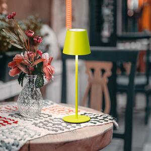 FH Lighting Lampada da tavolo LED a batteria Viletto, verde chiaro, IP54 dimmerabile, Verde, Metallo, Moderno