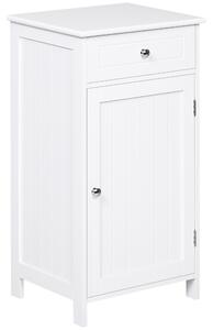 Kleankin Mobiletto moderno bagno, Armadietto 2 Cassetti e Ripiani regolabili, Design Anti-Ribaltamento, in MDF 43 x 34 x 77cm Bianco|Aosom Italy