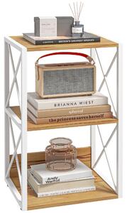 HOMCOM Mobiletto Scaffale per Soggiorno Cucina, Bagno 3 Ripiani Salvaspazio Legno 40x35x72.5cm