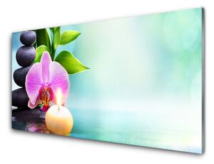 Quadro su vetro Orchidea Acqua Natura 100x50 cm