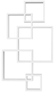 HOMCOM Libreria Moderna Sospesa con 5 Cubi Intrecciati in Legno, 49.5x10.2x86cm, Bianco|Aosom