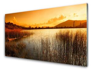 Quadro vetro Paesaggio del lago occidentale 100x50 cm