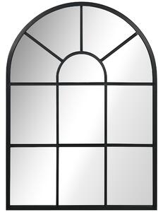 HOMCOM Specchio Moderno a Parete e a forma di Arco 70x50 cm per Camera da Letto e Soggiorno, in Metallo Nero e Vetro|Aosom