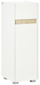 Kleankin Mobiletto Bagno Salvaspazio con Cassetto, Anta e Ripiano Interno Regolabile, in Legno, 30x33x88cm, Bianco | Aosom