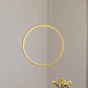 Lampada LED a sospensione Saturno verticale, oro, Ø 50 cm, metallo Milagro Lighting, Ottone / Oro, Soggiorno / Sala da pranzo, Alluminio, Moderno