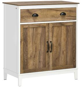 HOMCOM Mobile Multiuso in Truciolato con Armadietto e Cassetto in Stile Rustico, 78.5x39x89.4cm, Bianco|Aosom