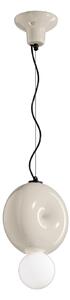 Sospensione Vintage Decò Bumbum 1 Elemento Ceramica Crema 1 Luce E27