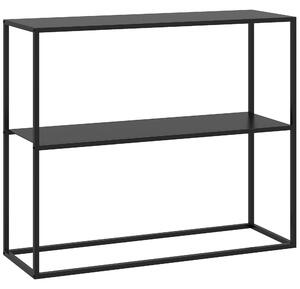 HOMCOM Mobile Consolle da Ingresso Moderno a 2 Ripiani in Acciaio, 90x30x75cm, Nero