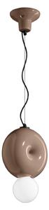 Sospensione Vintage Decò Bumbum 1 Elemento Ceramica Marrone Moka 1 Luce E27