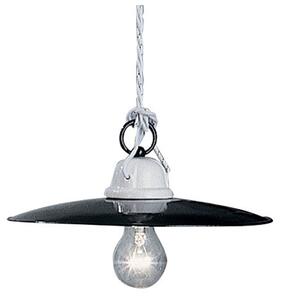 Lampadario Industrial Potenza Ferro E Ceramica Nero Diam. 25Cm 1 Luce E27