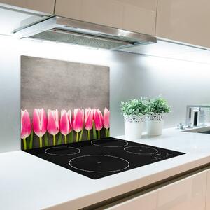 Tagliere in vetro temperato Tulipani rosa 60x52 cm