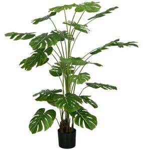 HOMCOM Pianta Artificiale Monstera Alta 180cm per Decorazione Interna ed Esterna con Vaso Incluso per Casa e Giardino Verde Naturale|Aosom