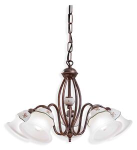 Lampadario Classico Ferrara Metallo E Ceramica Nero Sfumato Rame 3 Luci E14