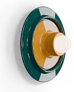 Applique Deco Voilà Ceramica Verde Petrolio Giallo 1 Luce E27