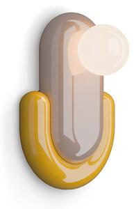 Applique Deco Eclair Ceramica Grigio Sabbia Giallo 1 Luce G9