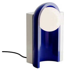 Lampada Da Scrivania Decò Cléo Ceramica Crema E Blu Robot 1 Luce E27