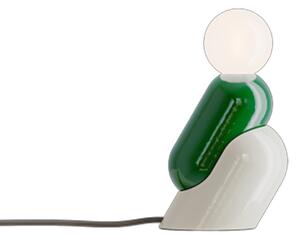 Lampada Da Scrivania Decò Tata Ceramica Verde Bali E Crema 1 Luce E14