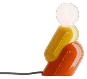 Lampada Da Scrivania Decò Tata Ceramica Giallo E Arancio Volpe 1 Luce E14