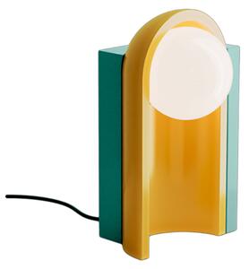 Lampada Da Scrivania Decò Cléo Ceramica Turchese E Giallo 1 Luce E27
