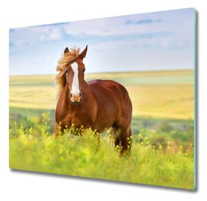 Tagliere in vetro Cavallo marrone 60x52 cm