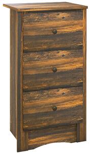HOMCOM Comodino con 3 Cassetti dallo stile Rustico in Legno, 40x30x74 cm, Marrone