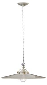 Lampadario Industrial Minimal B&W Metallo Smaltato Bianco 1 Luce E27 42Cm