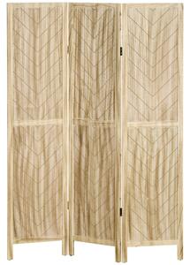 HOMCOM Paravento da Interno Pieghevole a 3 Ante a Spina di Pesce in Legno, 120x1.6x170 cm